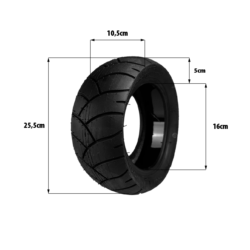 E-Scooter Tubeless Reifen 100/55-6.5 mit Antipannen-Gel – Wattiz, 11 Zoll Schlauchlos