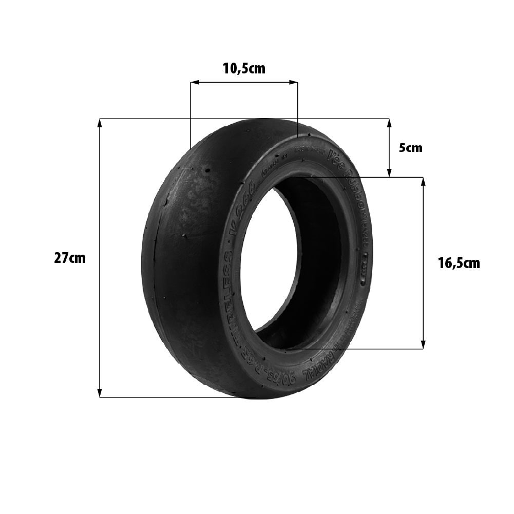 E-Scooter Reifen 90/65-6.5 Slick – Vee Rubber Schlauchreifen Set mit Schlauch, 11 Zoll