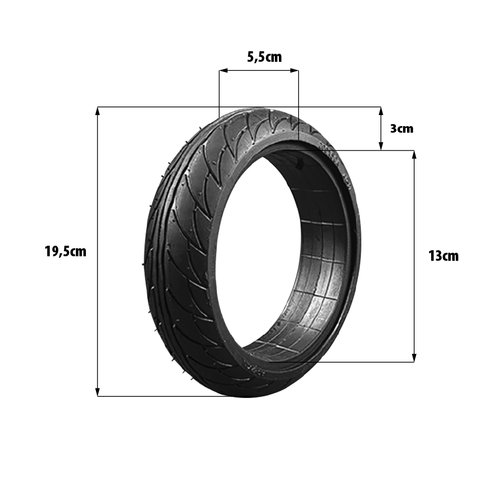 Vollgummireifen 200×50 mm (8 Zoll) – Ninebot ES1 / ES2 / ES3 / ES4 – Pannensicher