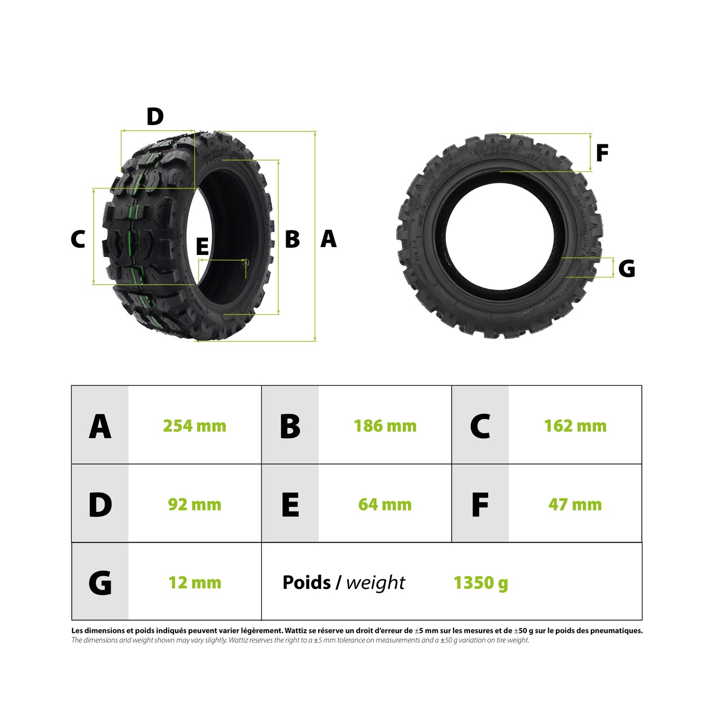Reifen 90/65-6.5 11 Zoll Offroad Tubeless CST E-Scooter
