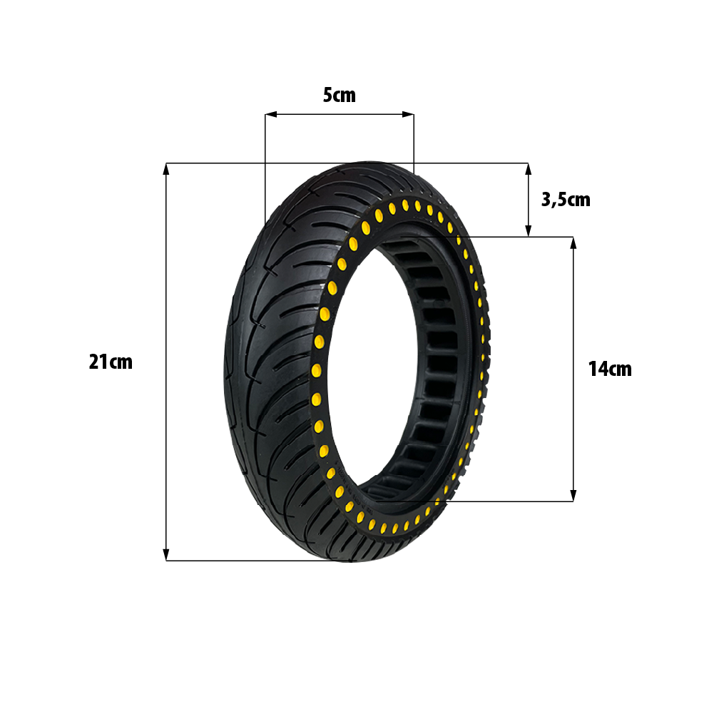 Vollgummireifen 8,5×2 Zoll Neue Generation (Wabenstruktur, Gelb) – Xiaomi M365 / Pro / Pro 2 / 1S / Essential – Pannensicher