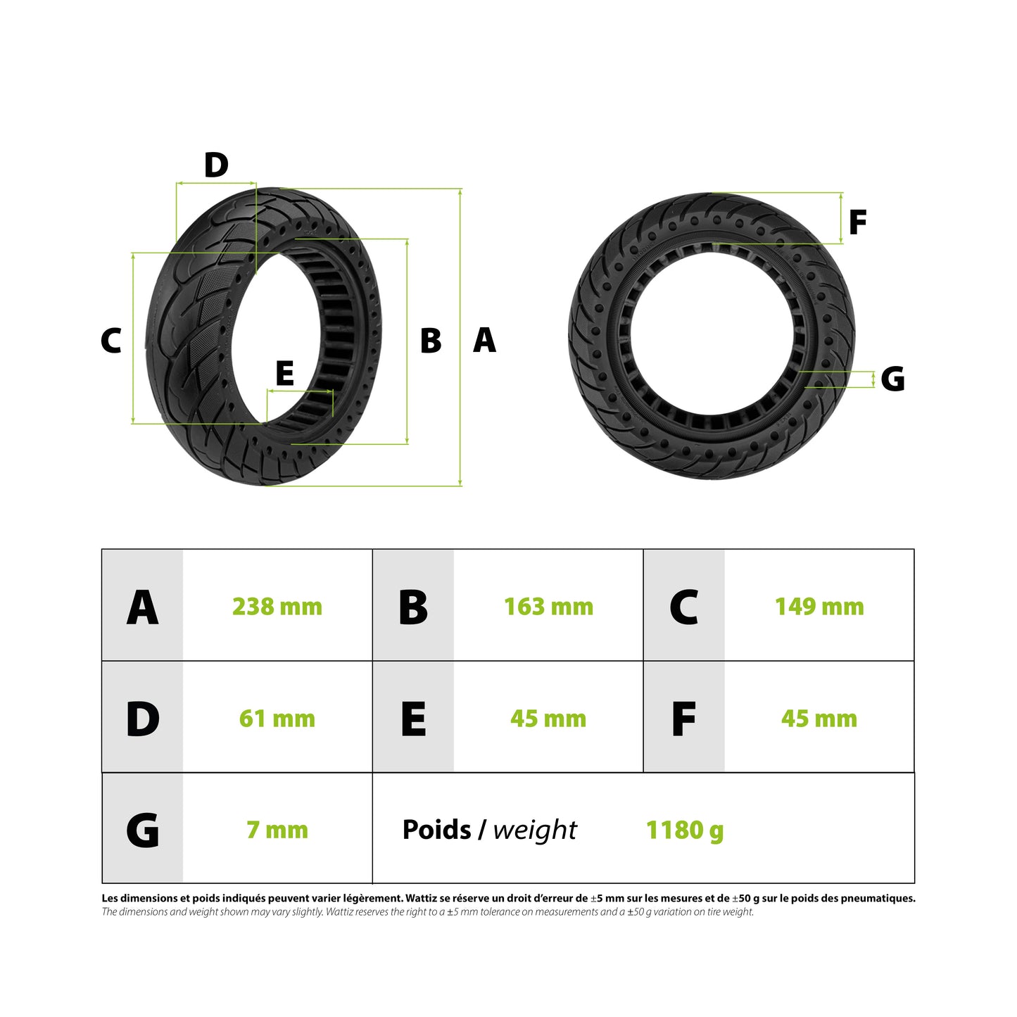 Vollgummireifen 60/70-6,5 (10 Zoll) – Ninebot Segway G30 Max – Pannensicher